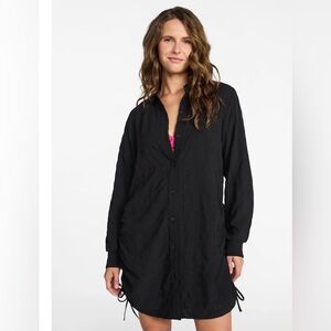 Time and Tru Black Button-Up Blouse